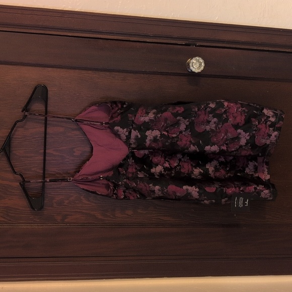 Lulu's Got the Glow Black Floral Jacquard Bustier Mini Dress Size Medium Wedding - Picture 10 of 11